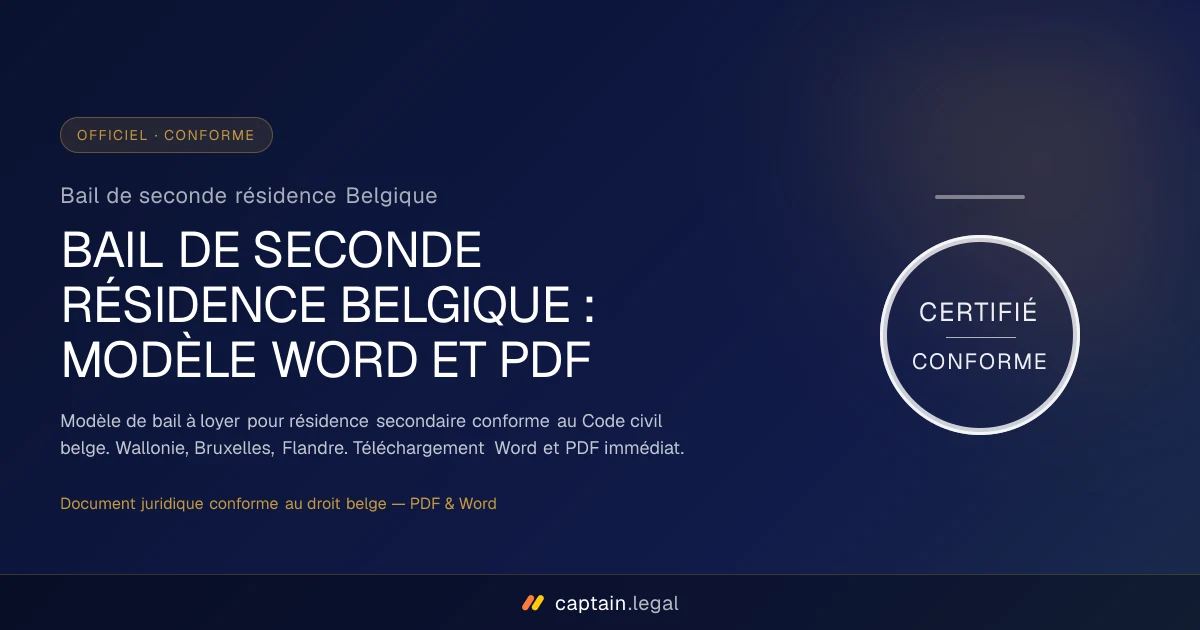 Bail de seconde résidence Belgique