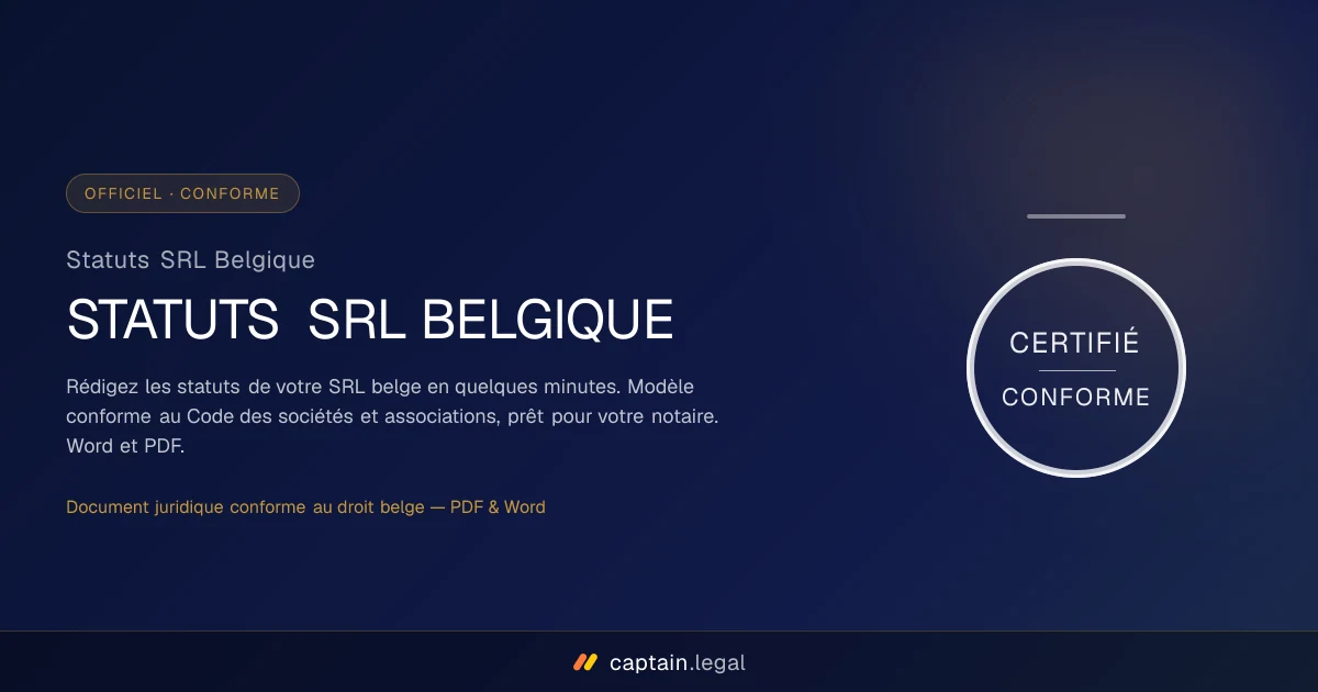 Statuts SRL Belgique