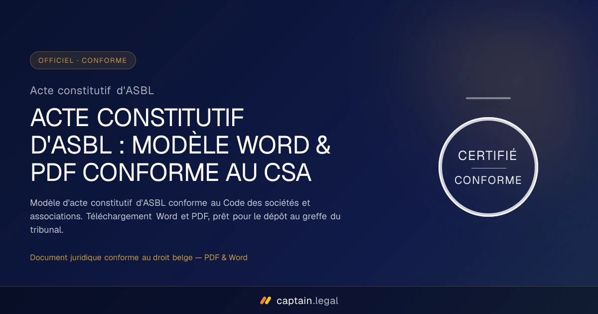 Acte constitutif d'ASBL
