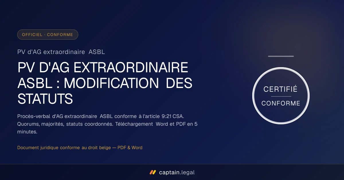 PV d'AG extraordinaire ASBL