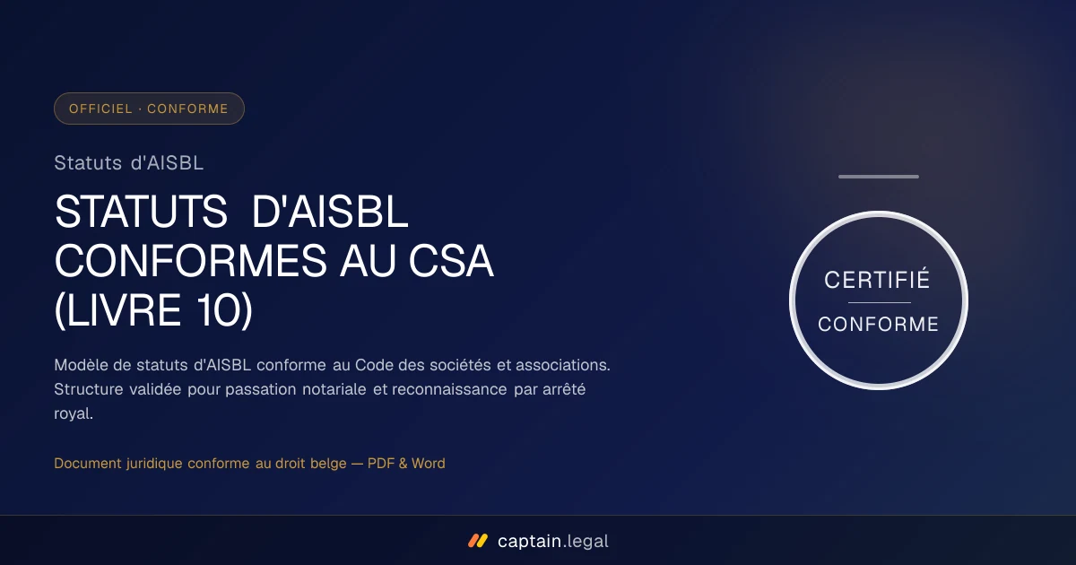 Statuts d'AISBL