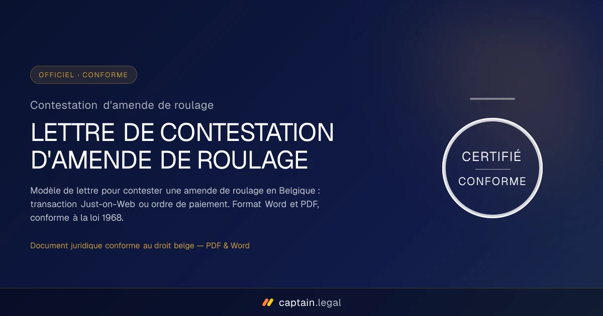 Contestation d'amende de roulage