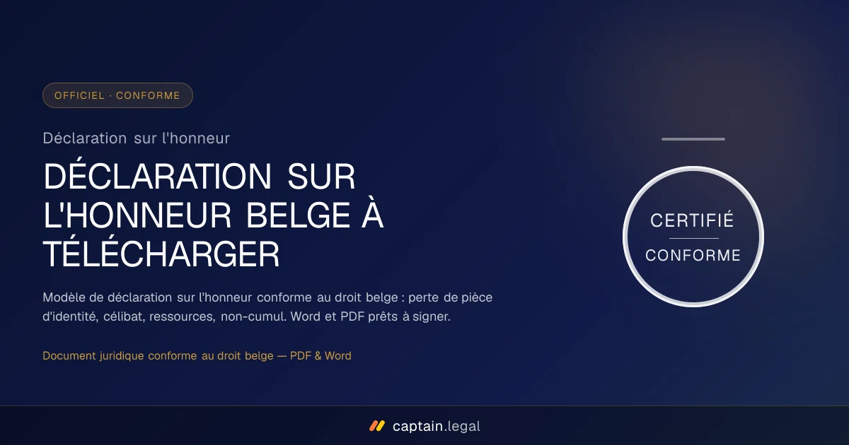 Déclaration sur l'honneur