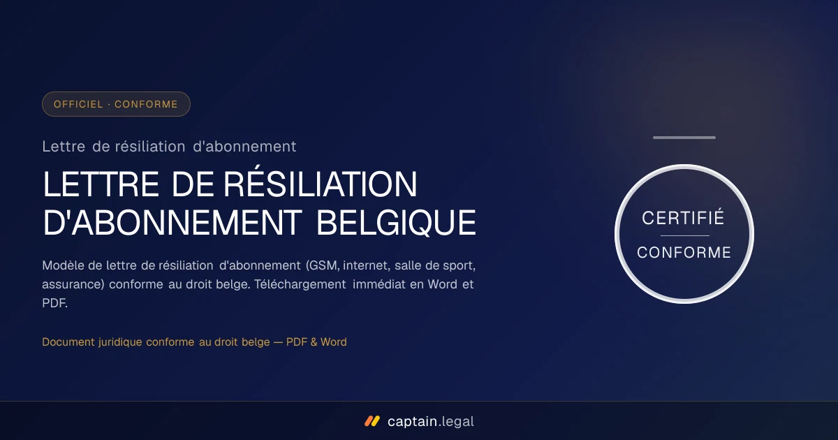 Lettre de résiliation d'abonnement