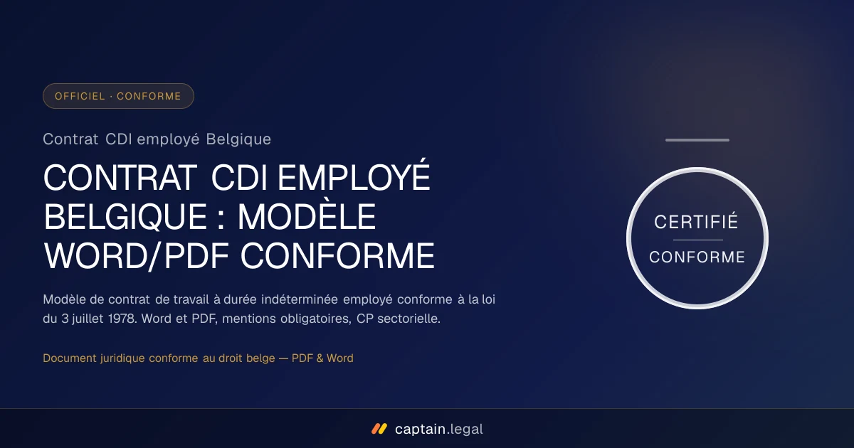 Contrat CDI employé Belgique