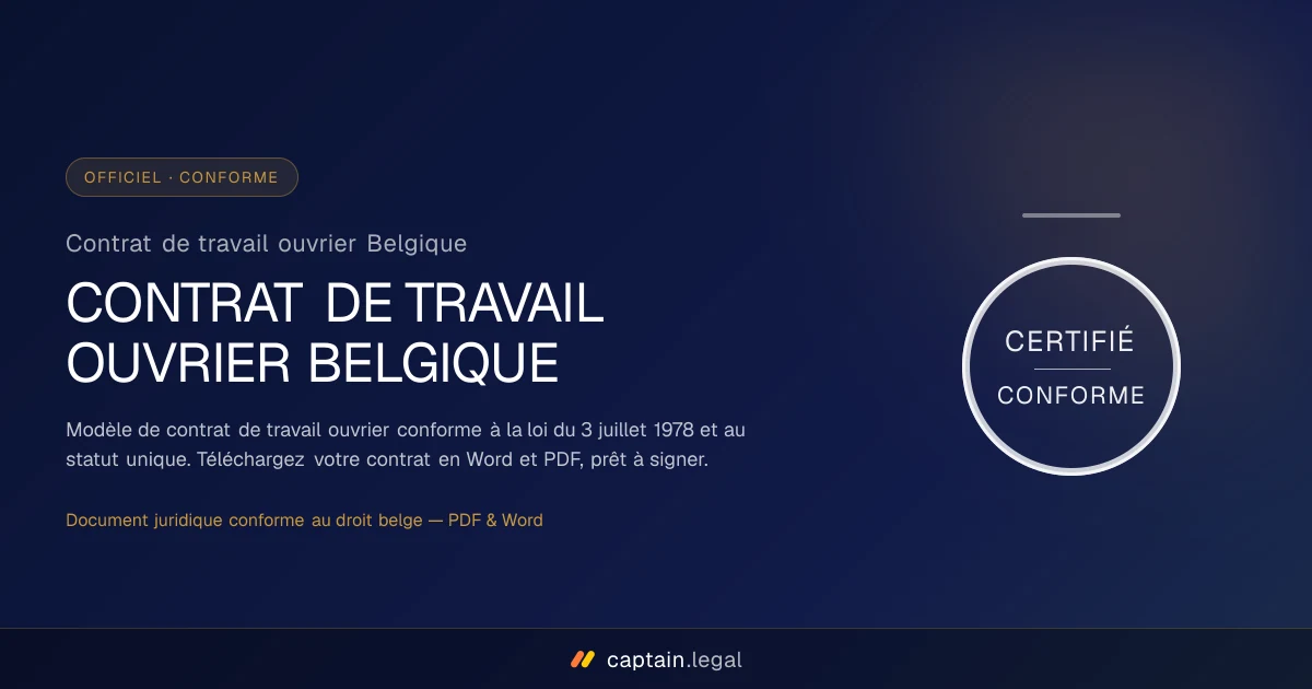 Contrat de travail ouvrier Belgique