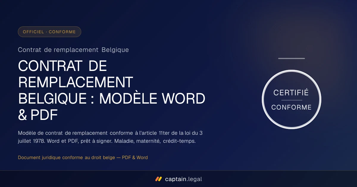 Contrat de remplacement Belgique