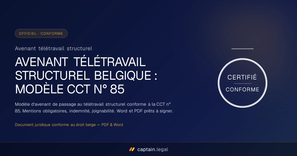 Avenant télétravail structurel