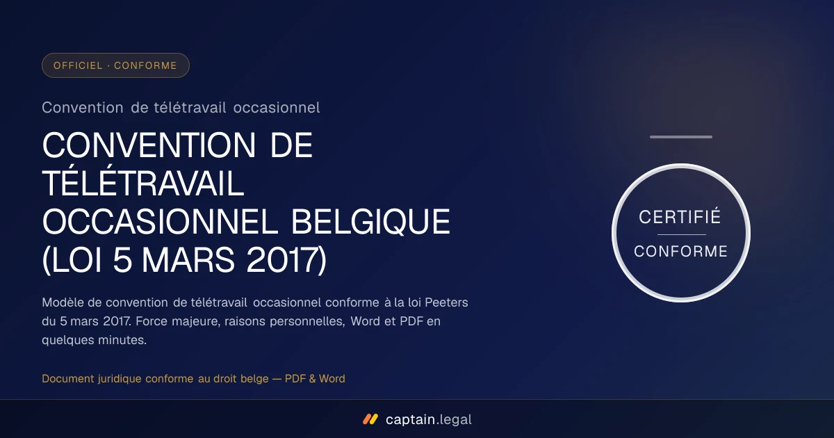 Convention de télétravail occasionnel