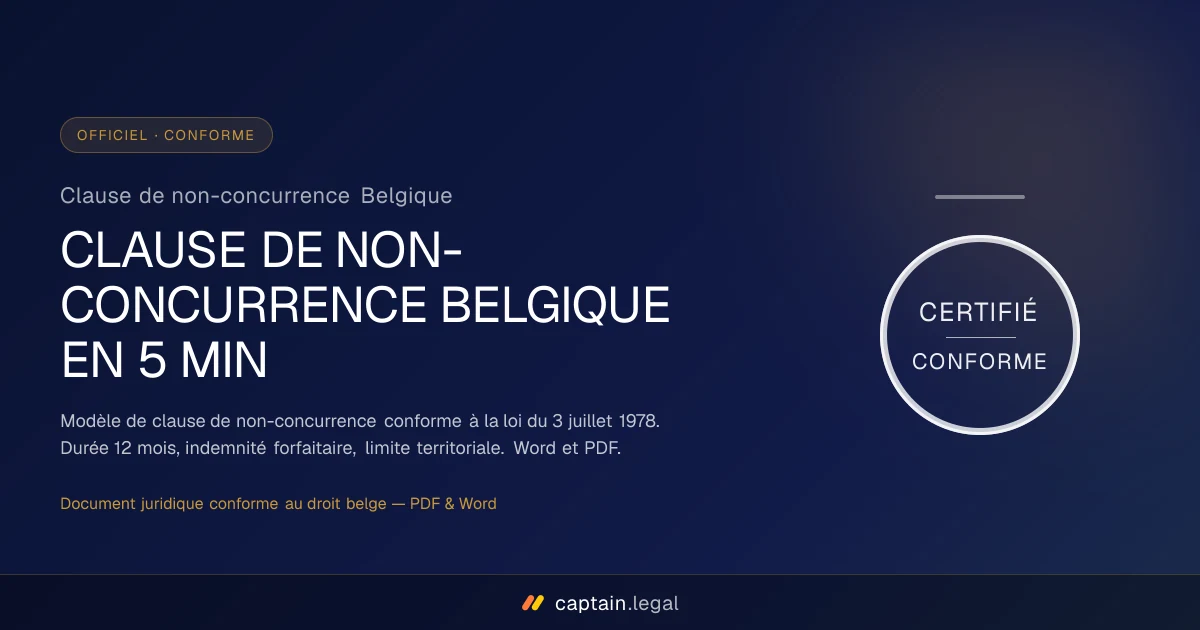 Clause de non-concurrence Belgique