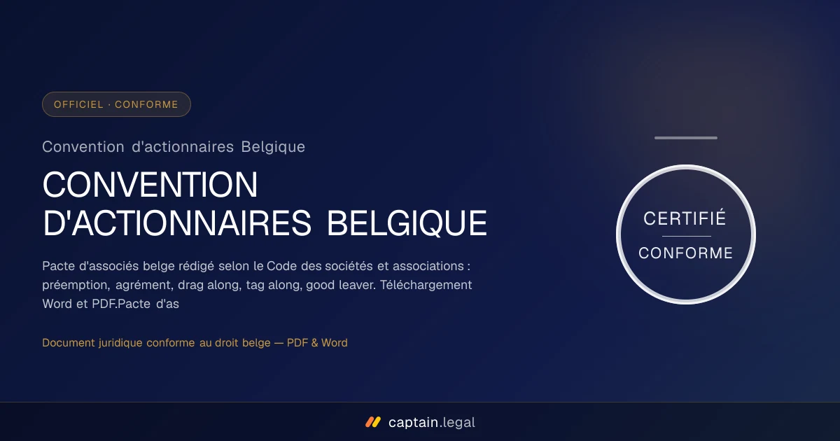 Convention d'actionnaires Belgique