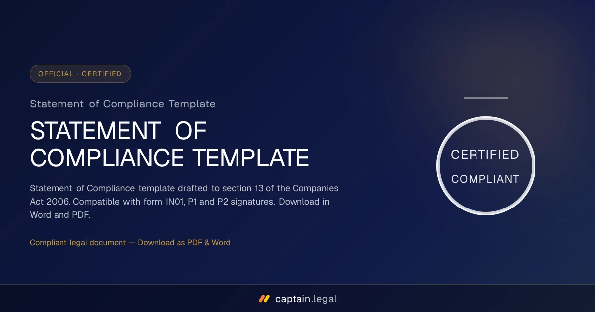Statement of Compliance Template