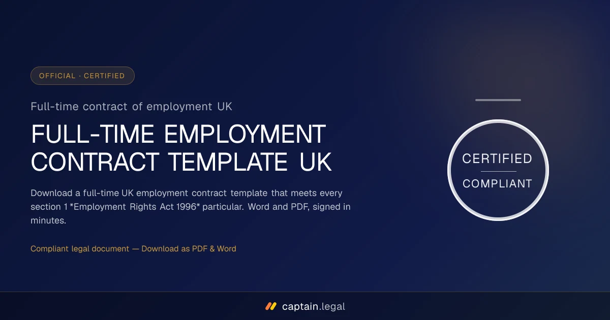 Full-time contract of employment UK