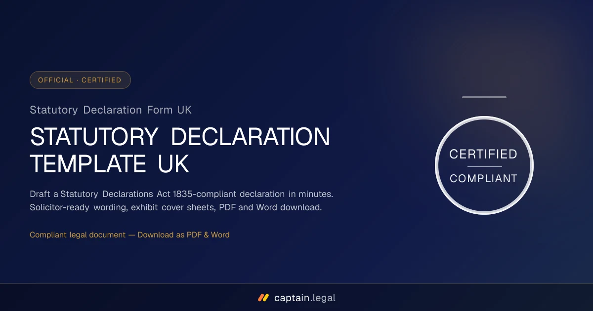 Statutory Declaration Form UK