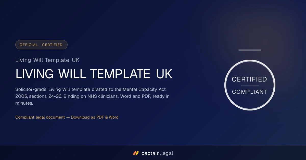 Living Will Template UK