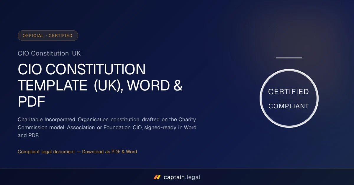 CIO Constitution UK