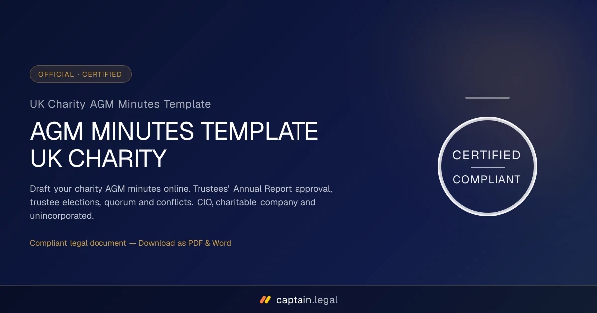 UK Charity AGM Minutes Template