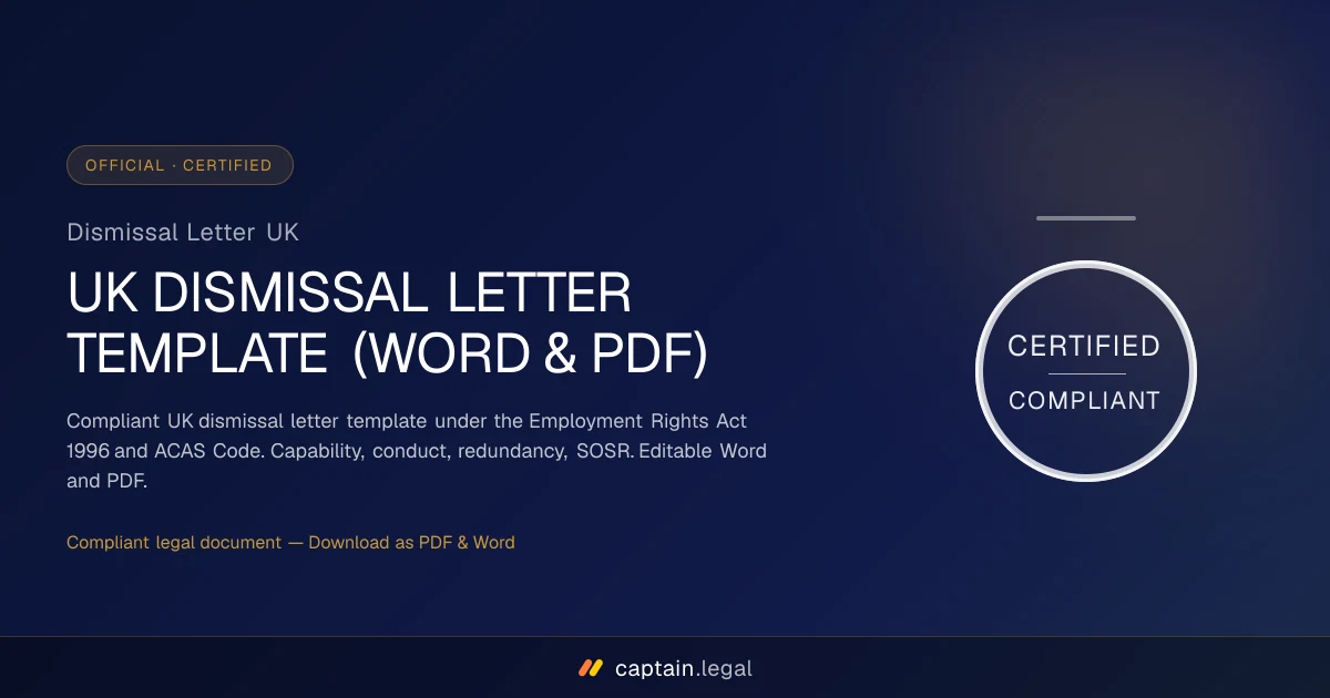 Dismissal Letter UK