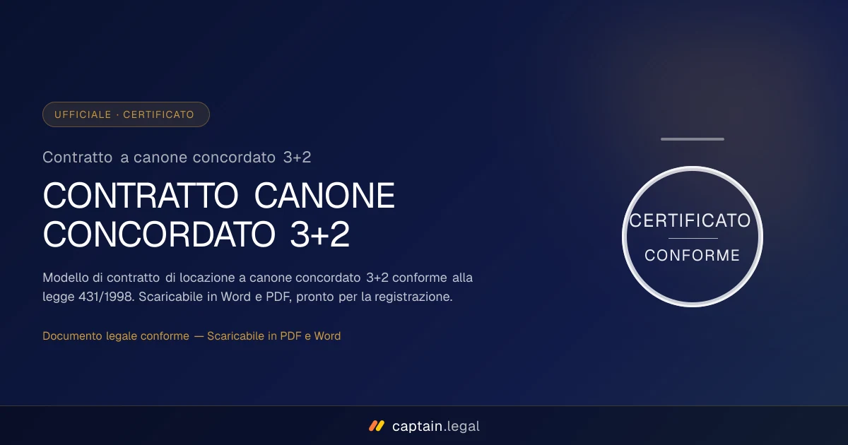 Contratto a canone concordato 3+2