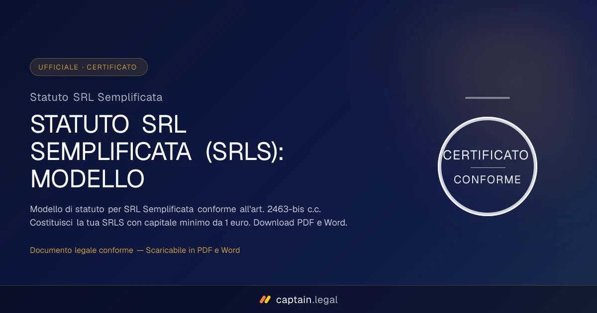 Statuto SRL Semplificata