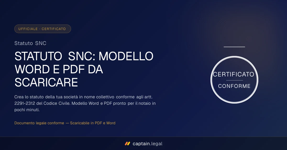 Statuto SNC
