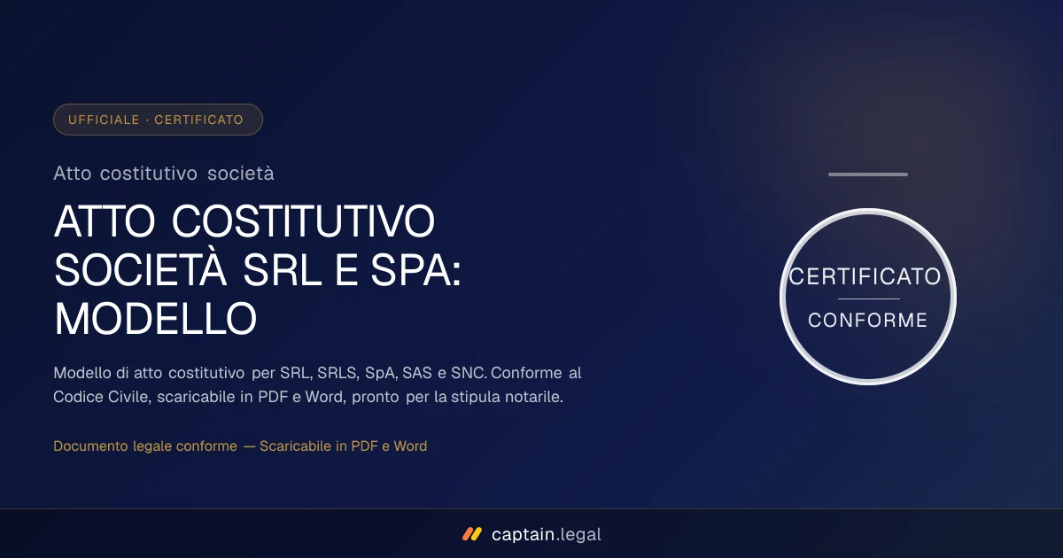 Atto costitutivo società