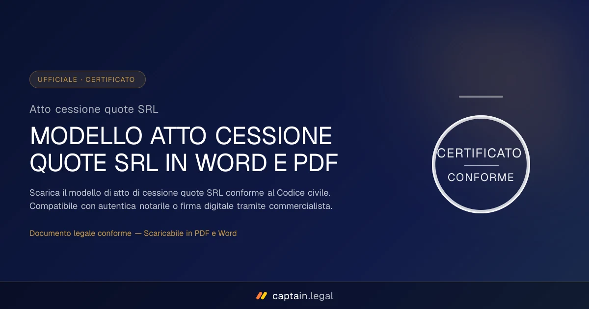 Atto cessione quote SRL