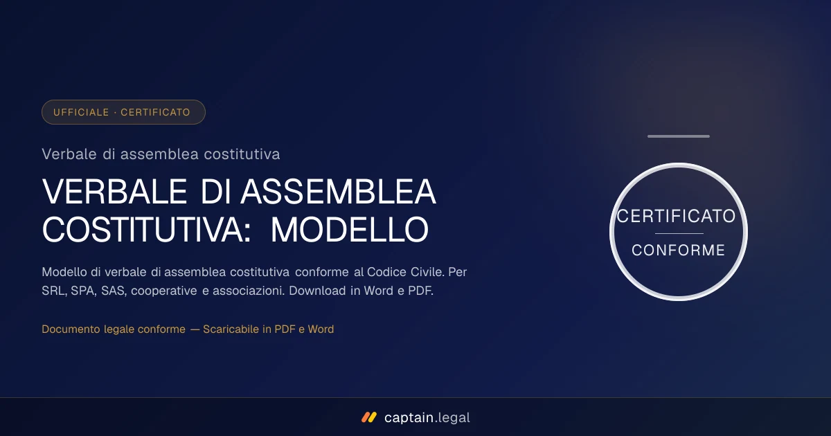 Verbale di assemblea costitutiva