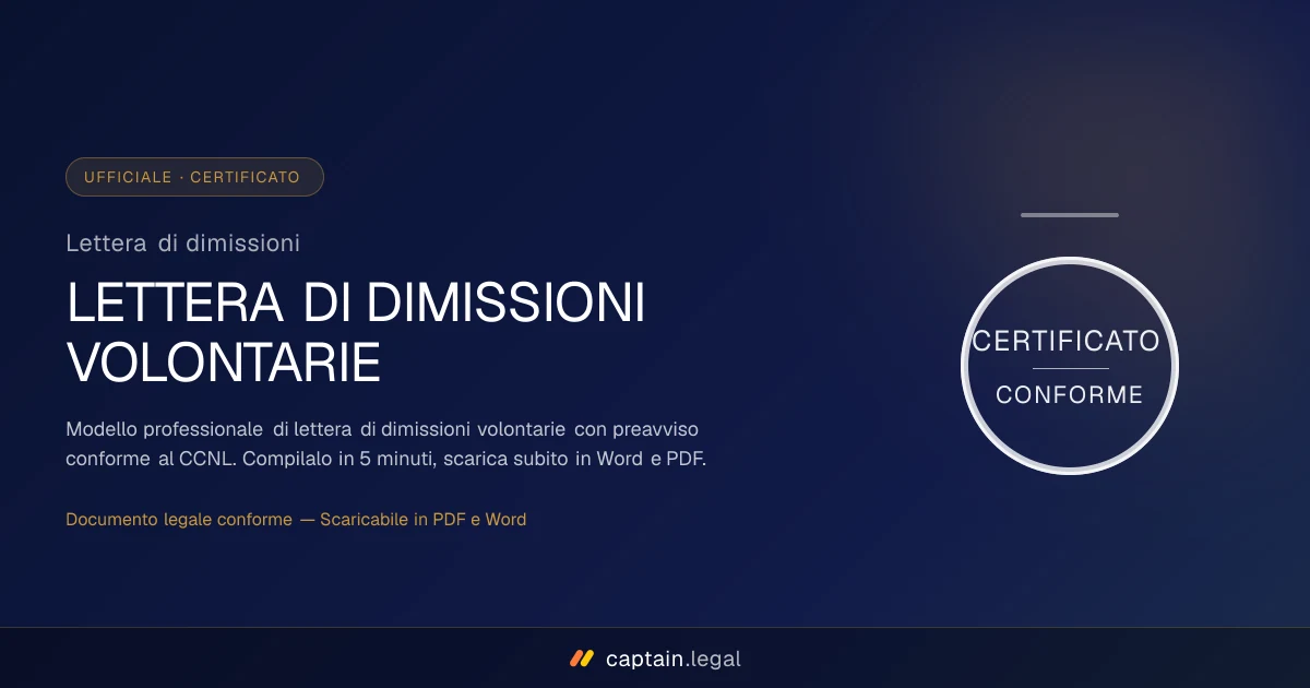 Lettera di dimissioni