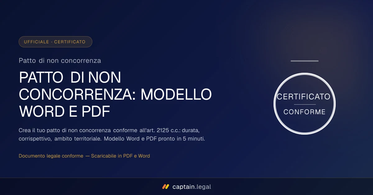 Patto di non concorrenza