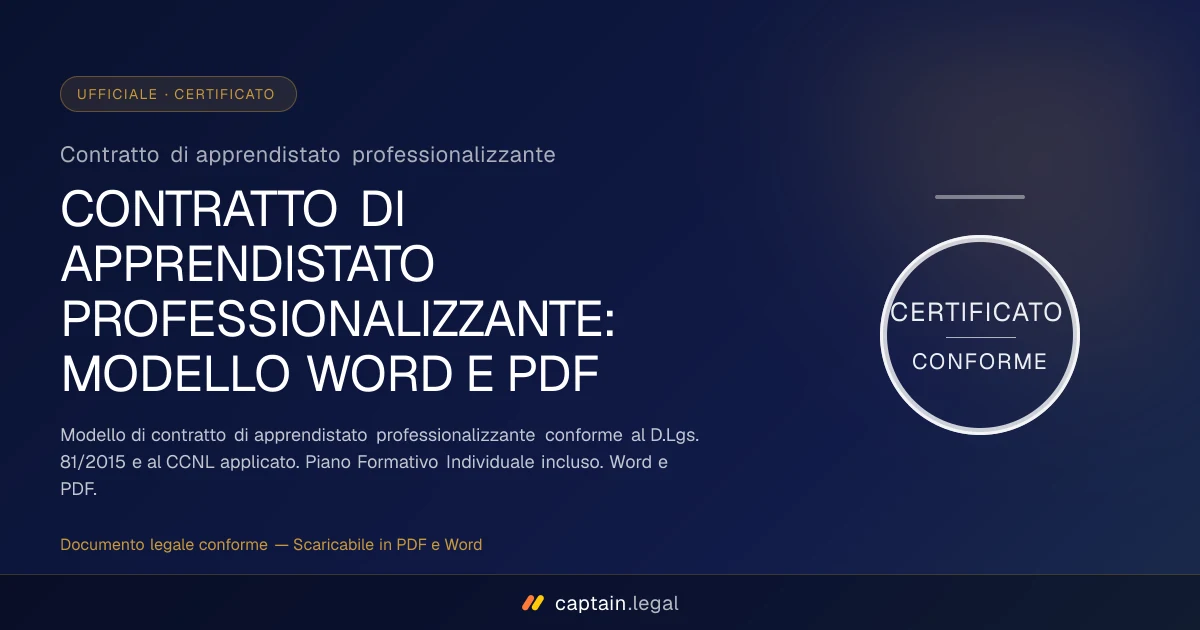 Contratto di apprendistato professionalizzante