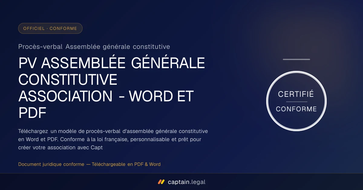 Procès-verbal Assemblée générale constitutive