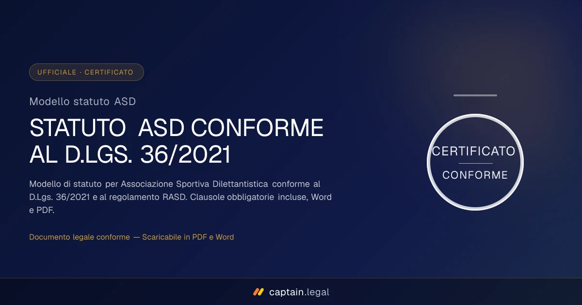 Modello statuto ASD