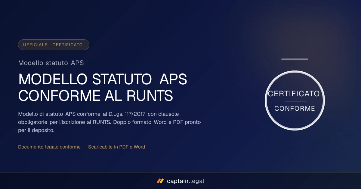 Modello statuto APS