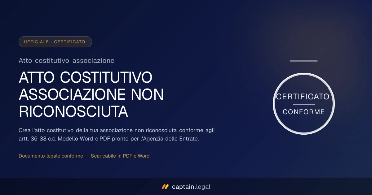 Atto costitutivo associazione