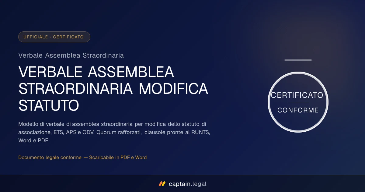 Verbale Assemblea Straordinaria