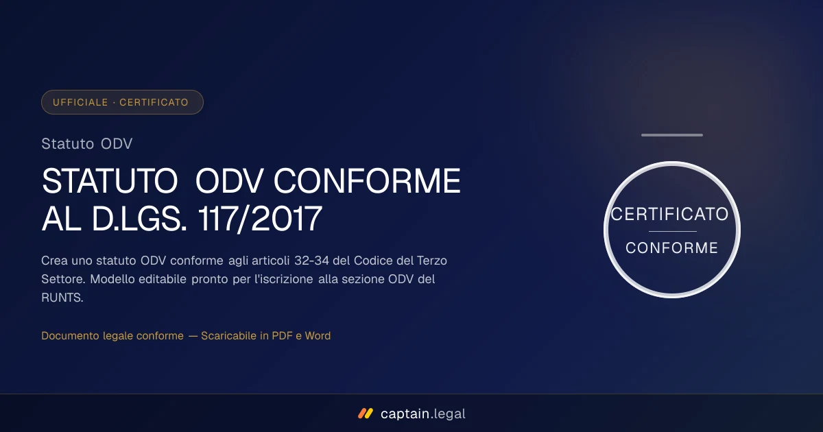 Statuto ODV