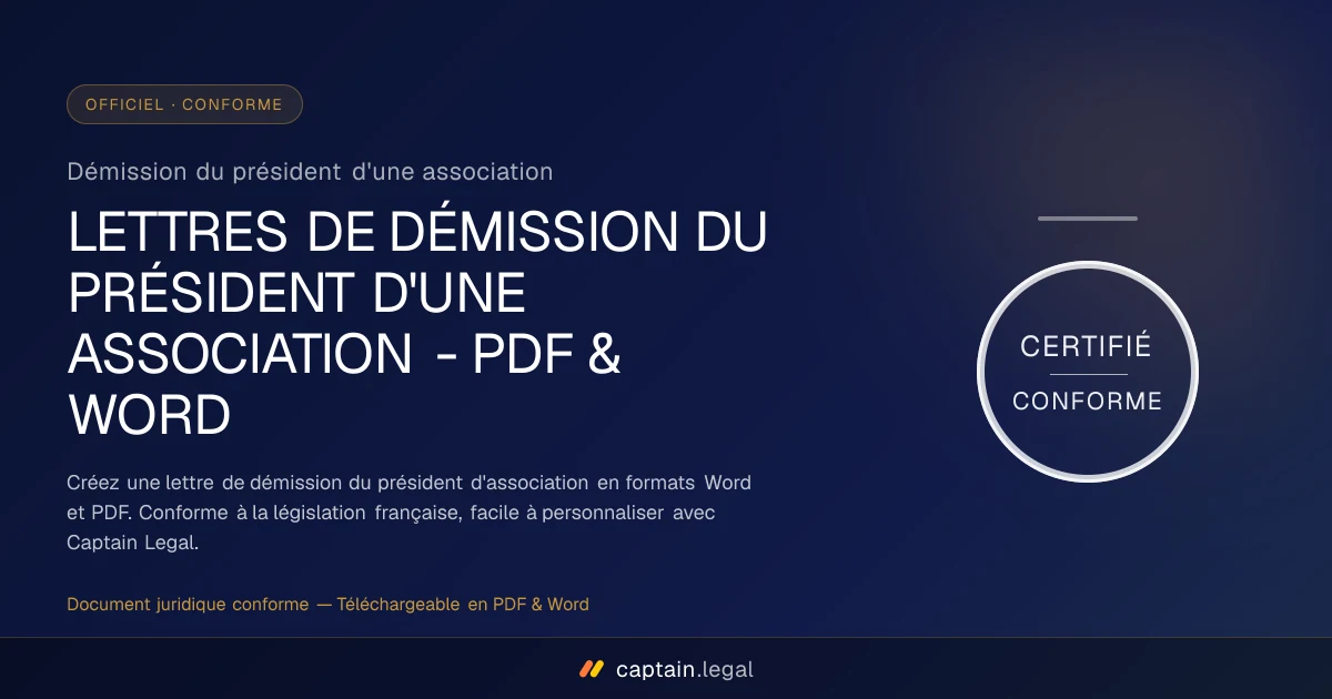 Démission du président d'une association