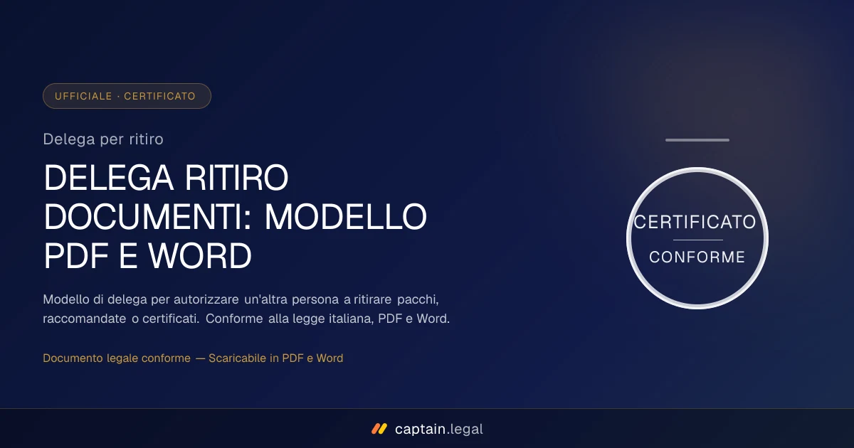 Delega per ritiro