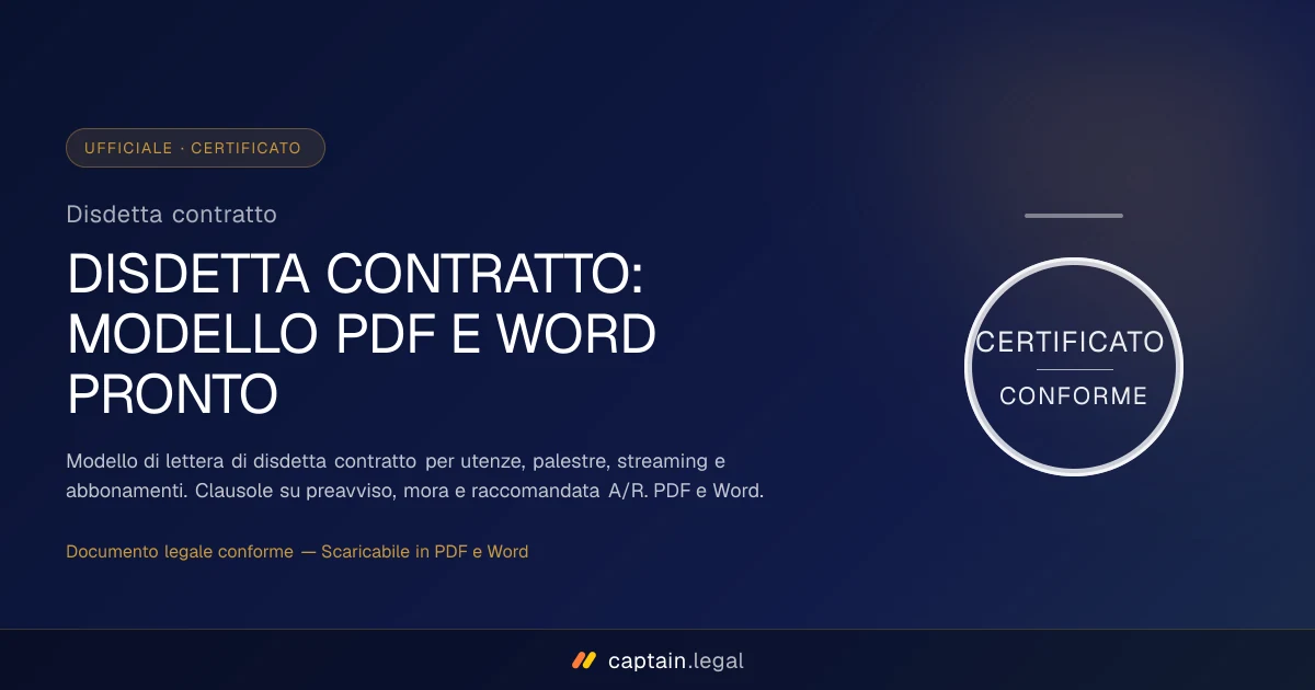Disdetta contratto