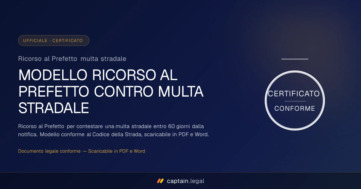 Ricorso al Prefetto multa stradale