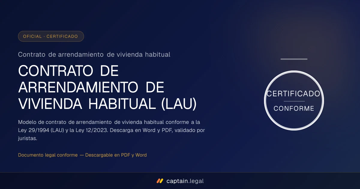 Contrato de arrendamiento de vivienda habitual