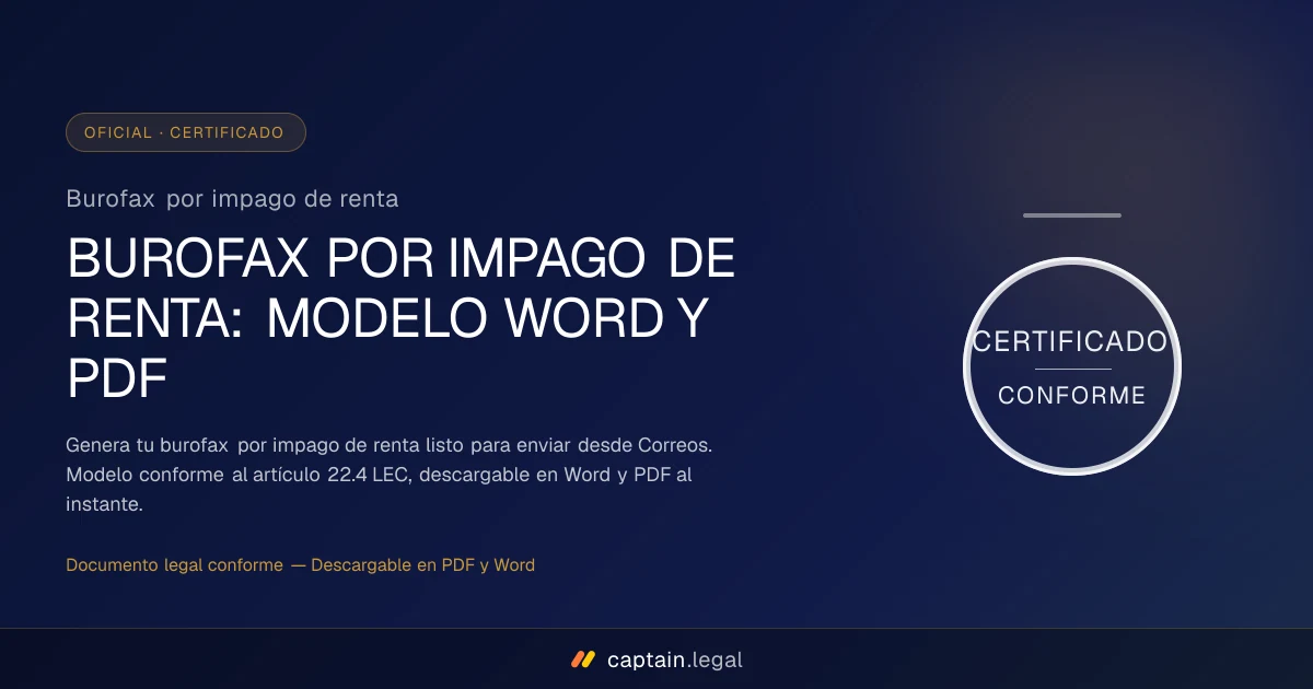 Burofax por impago de renta