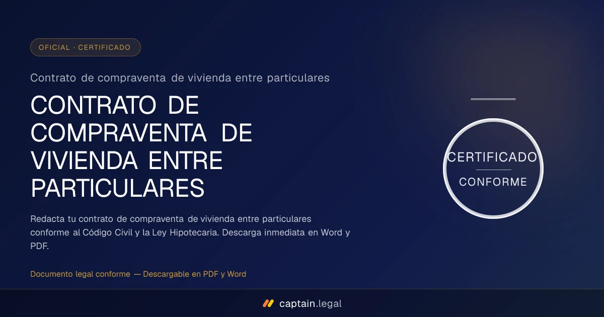 Contrato de compraventa de vivienda entre particulares