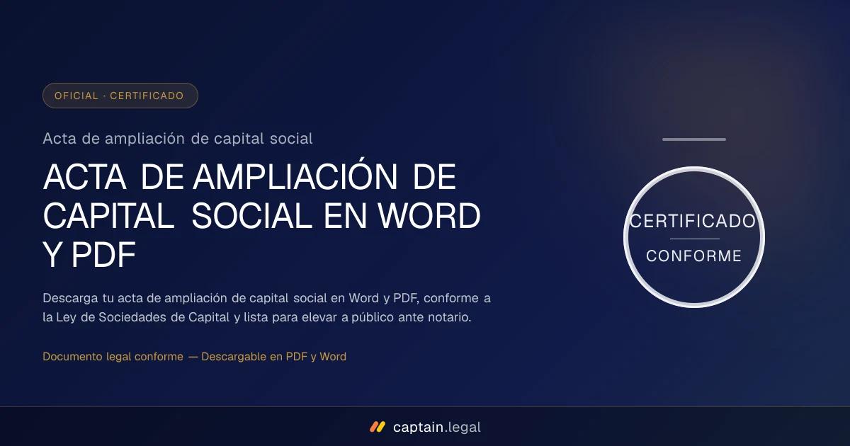 Acta de ampliación de capital social