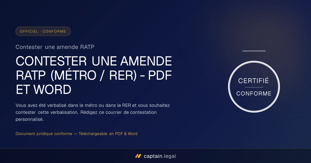 Contester une amende RATP