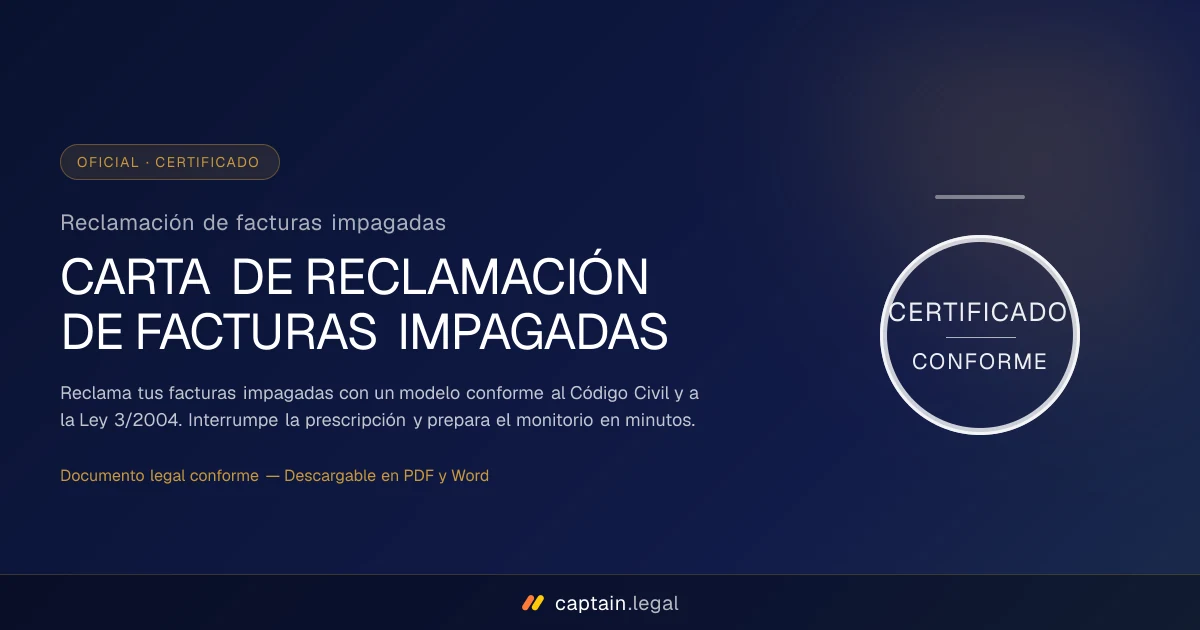 Reclamación de facturas impagadas