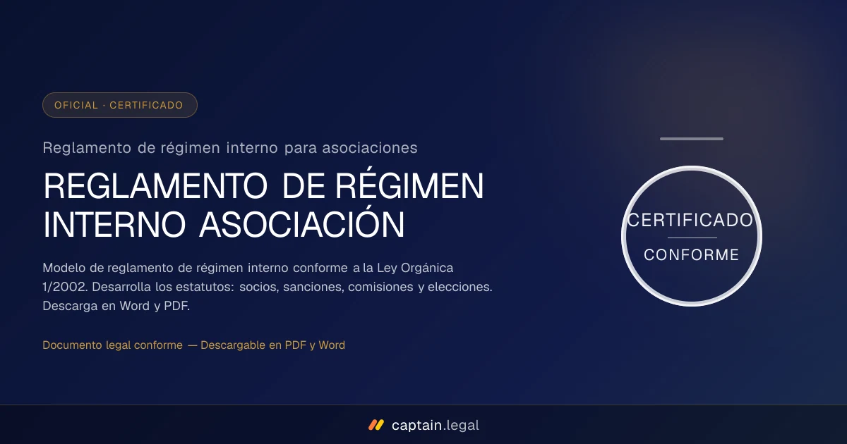 Reglamento de régimen interno para asociaciones