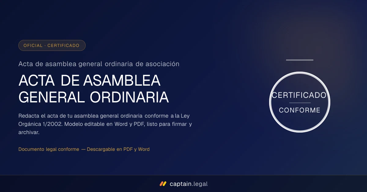 Acta de asamblea general ordinaria de asociación