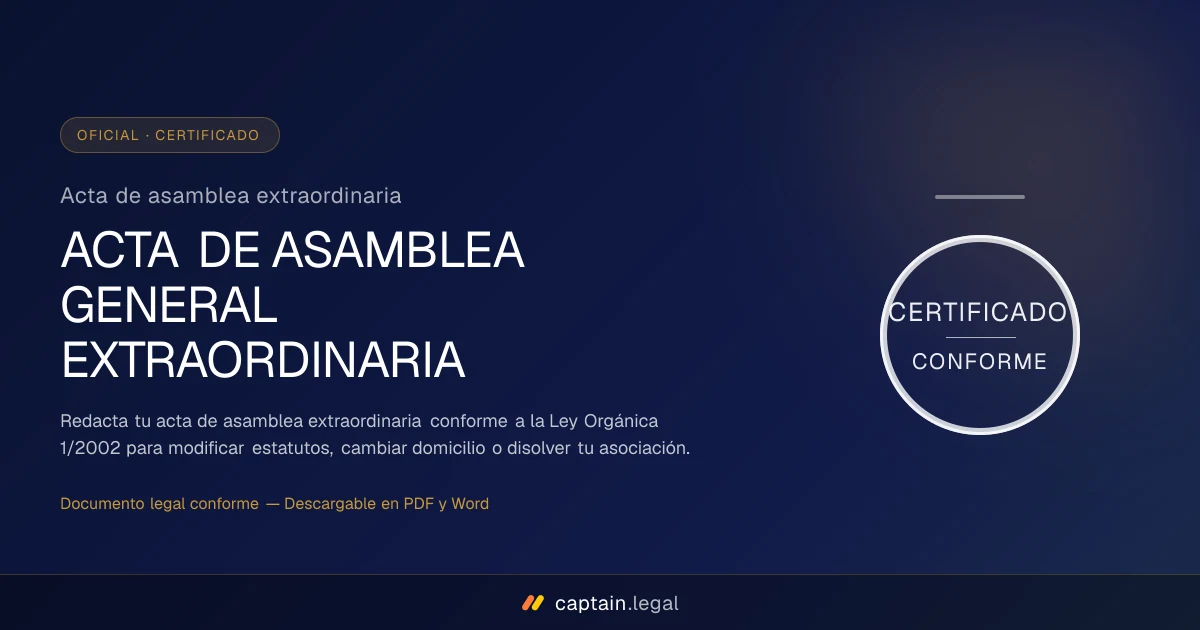 Acta de asamblea extraordinaria